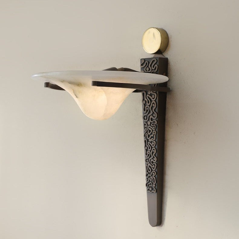 Noa Crest Alabaster Wall Sconce