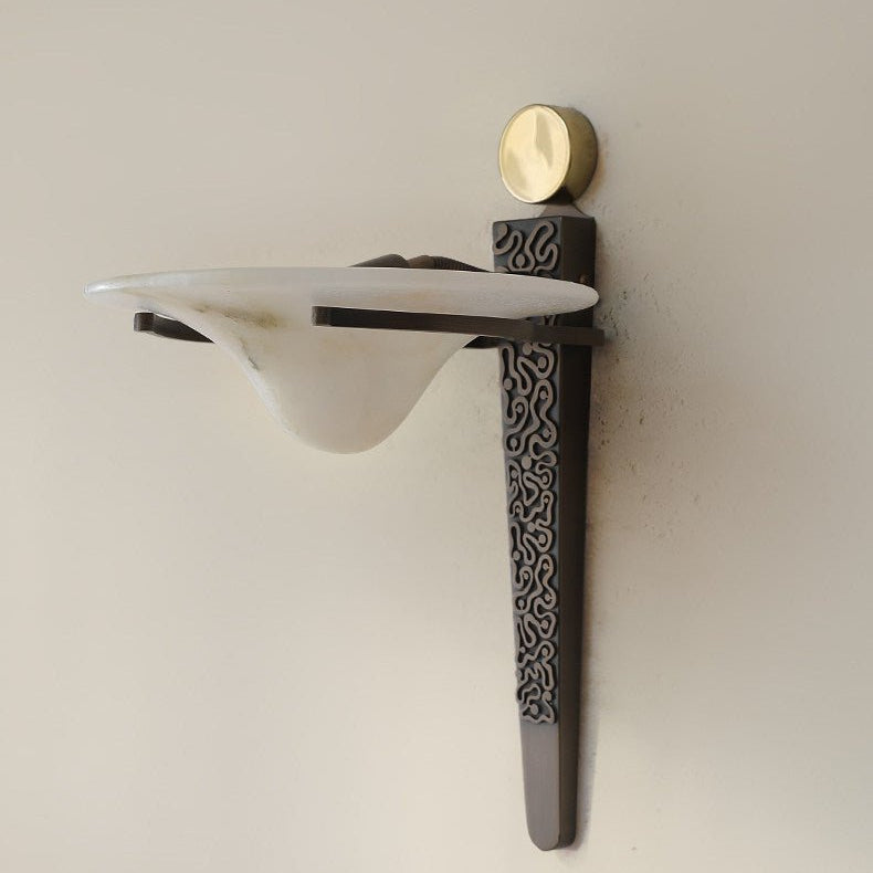 Noa Crest Alabaster Wall Sconce