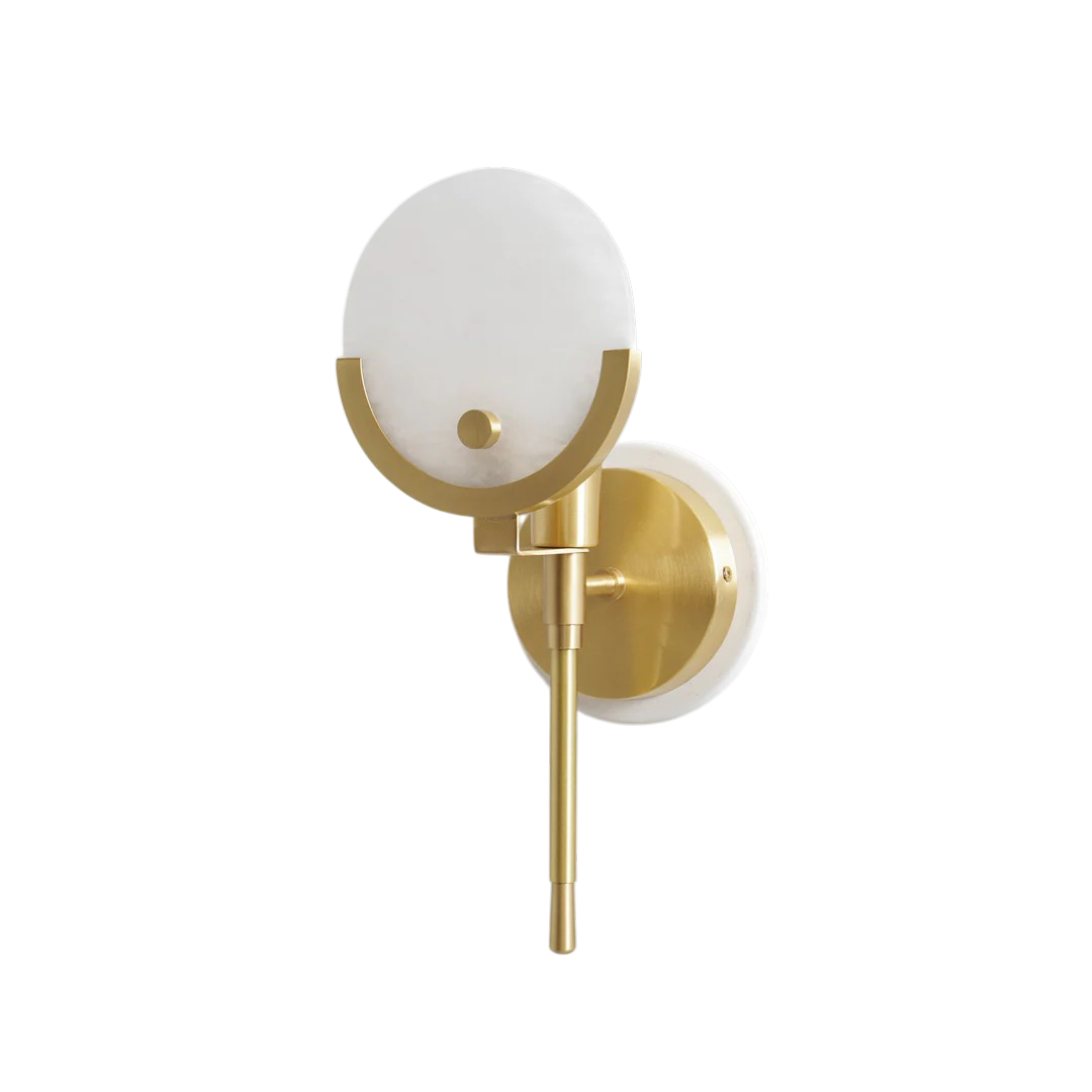 Noma Brass Alabaster Wall Lamp - Short