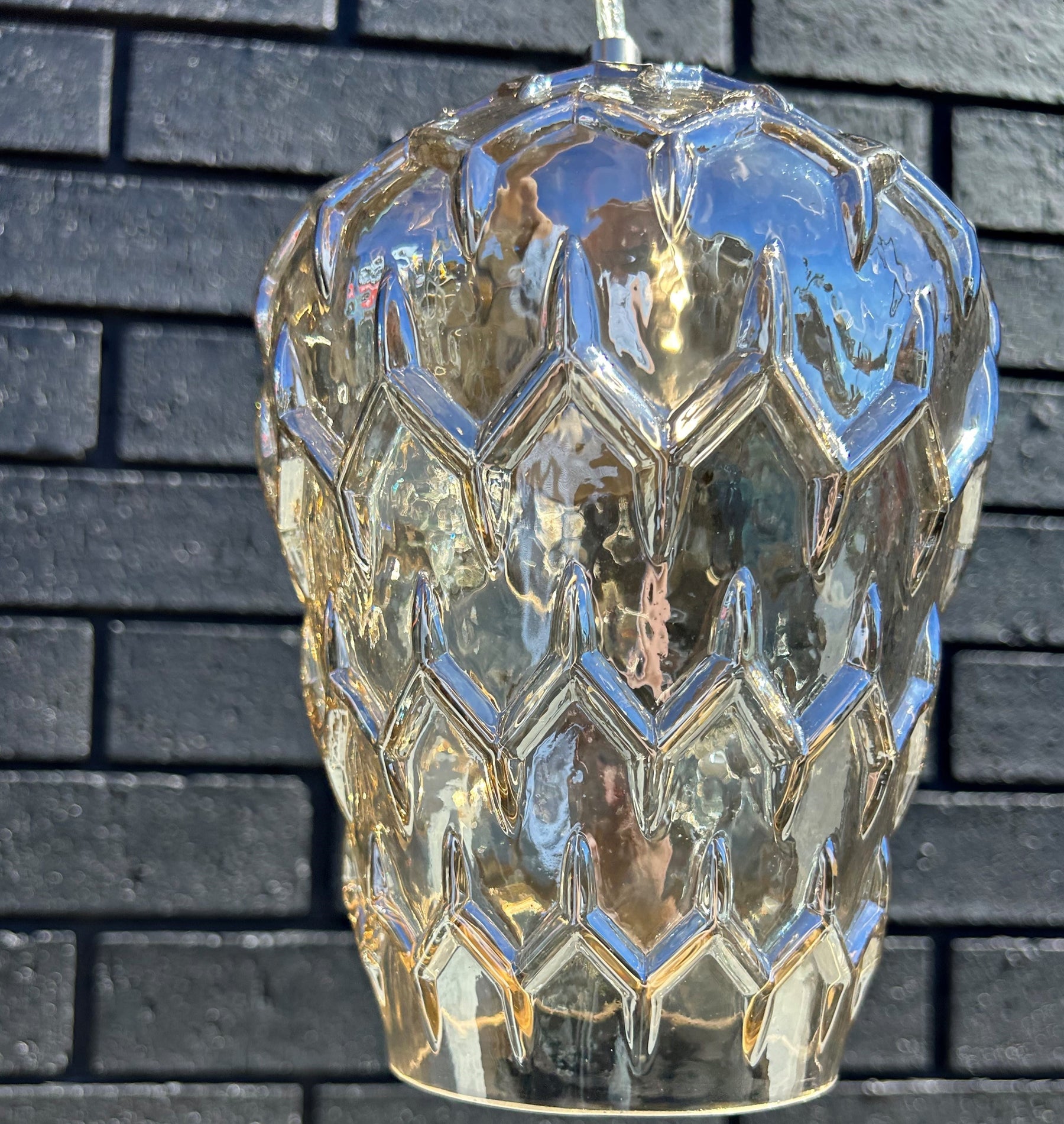 Baranya Hand-blown Champagne Crystal Glass Pendant Lamp