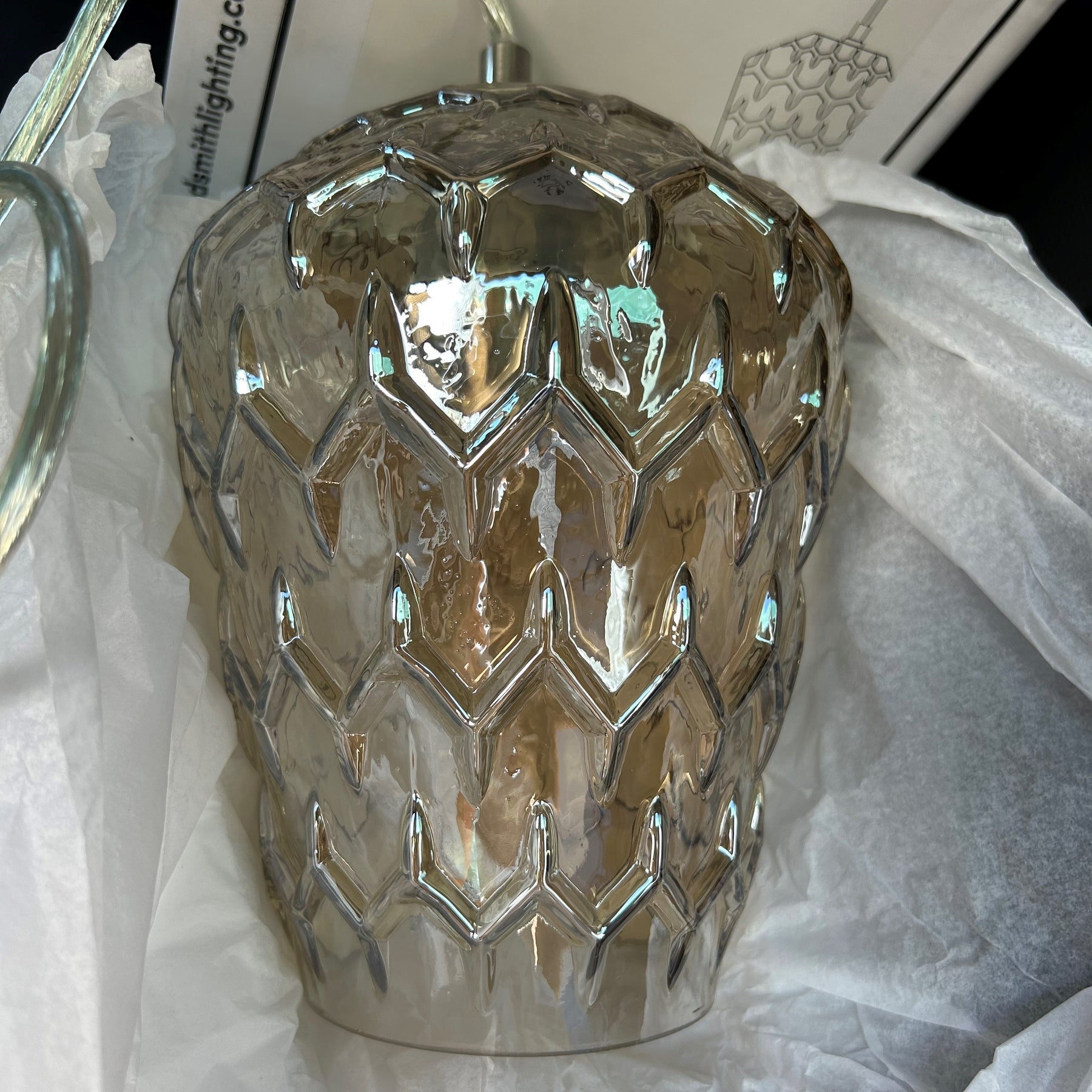 Baranya Hand-blown Champagne Crystal Glass Pendant Lamp