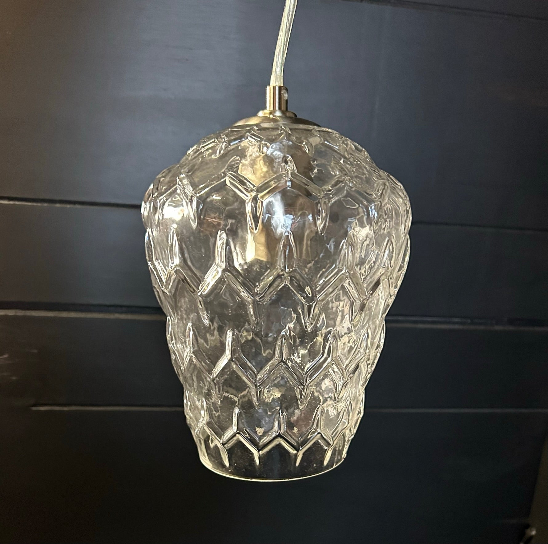 Baranya Hand-blown Crystal Clear Glass Pendant Lamp