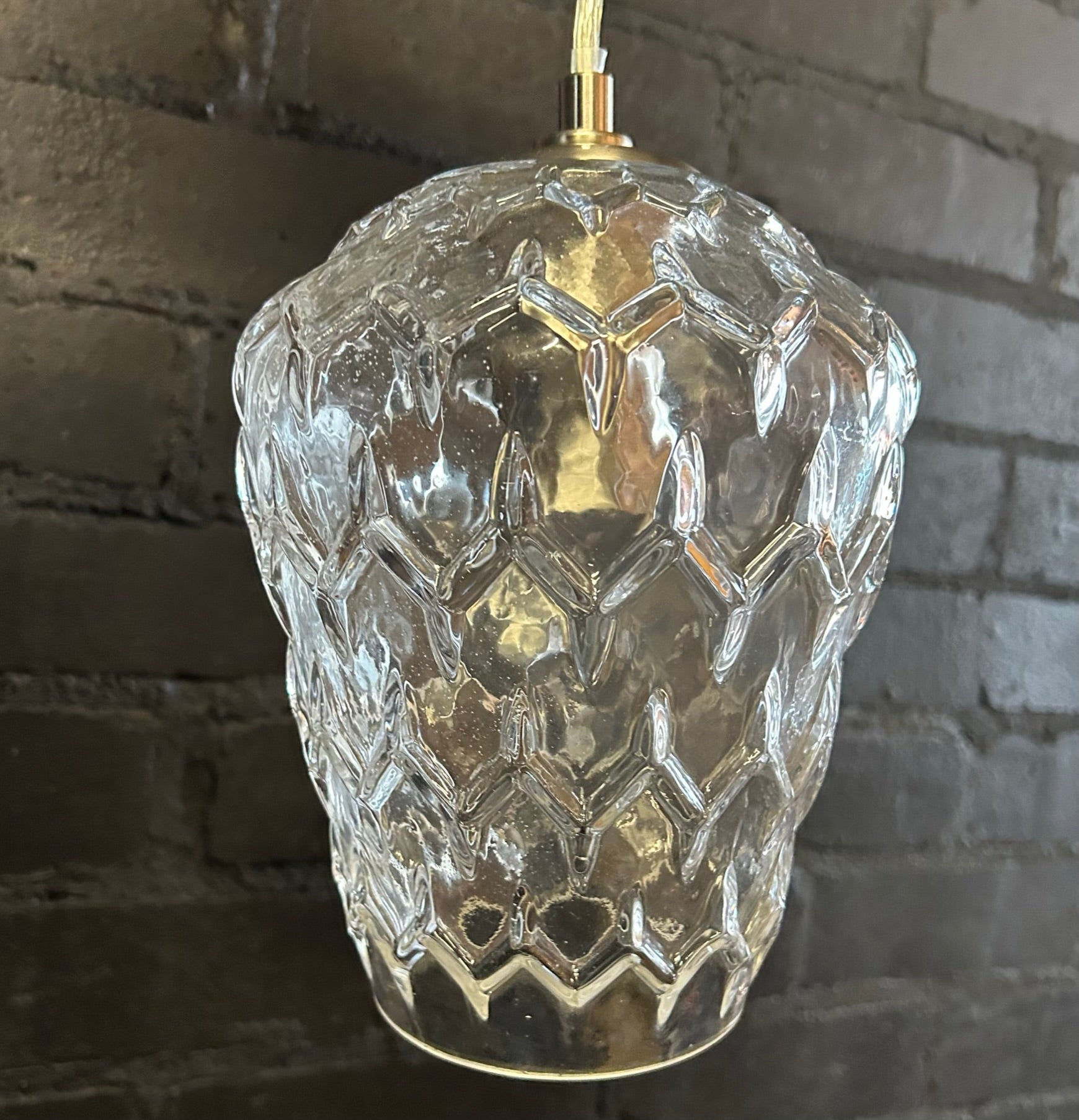 Baranya Hand-blown Crystal Clear Glass Pendant Lamp