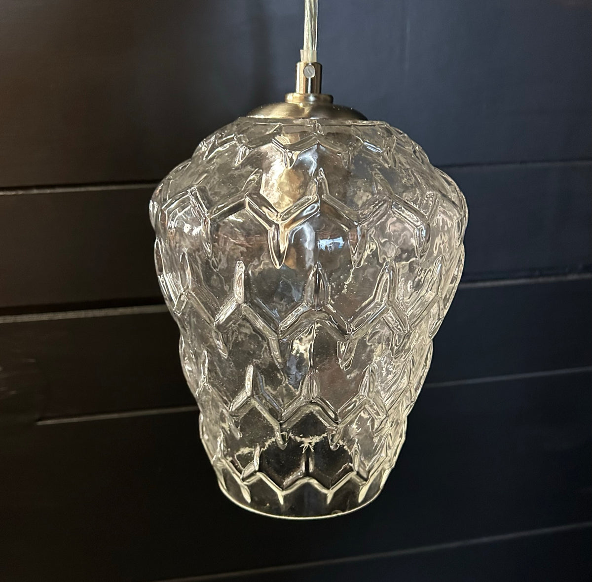 Baranya Hand-blown Crystal Clear Glass Pendant Lamp