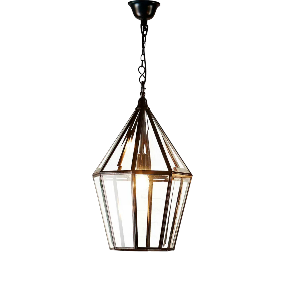 Belmont Glass Ceiling Pendant Black ELCIT4600