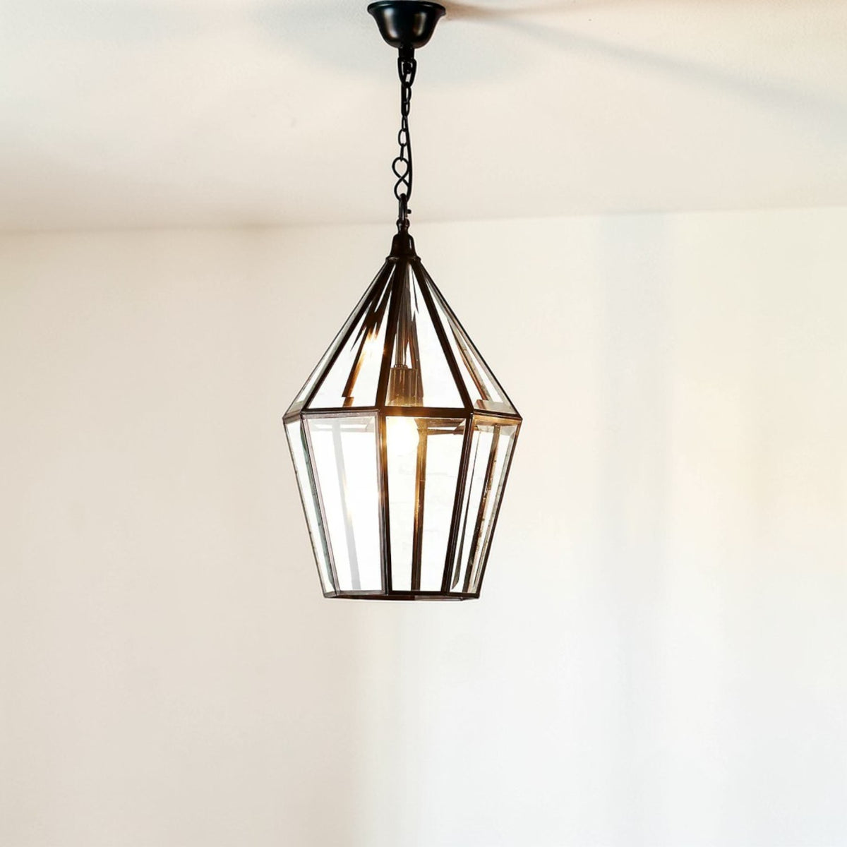 Belmont Glass Ceiling Pendant Black ELCIT4600