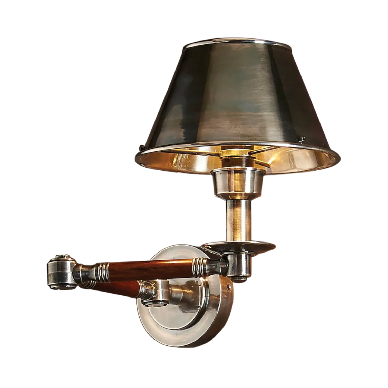 Benton Wall Light with Metal Shade Antique Silver