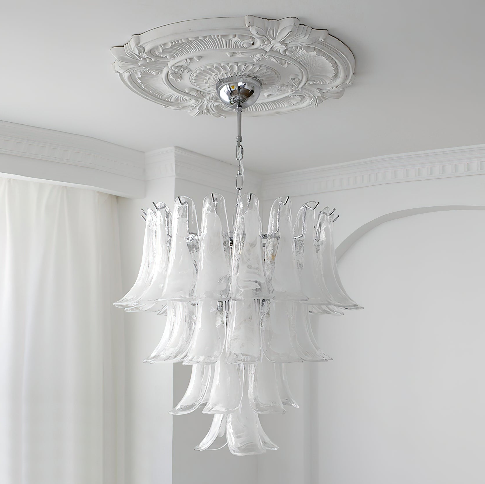 Bettina Murano Petal Glass Pendant Lamp (4 layer)