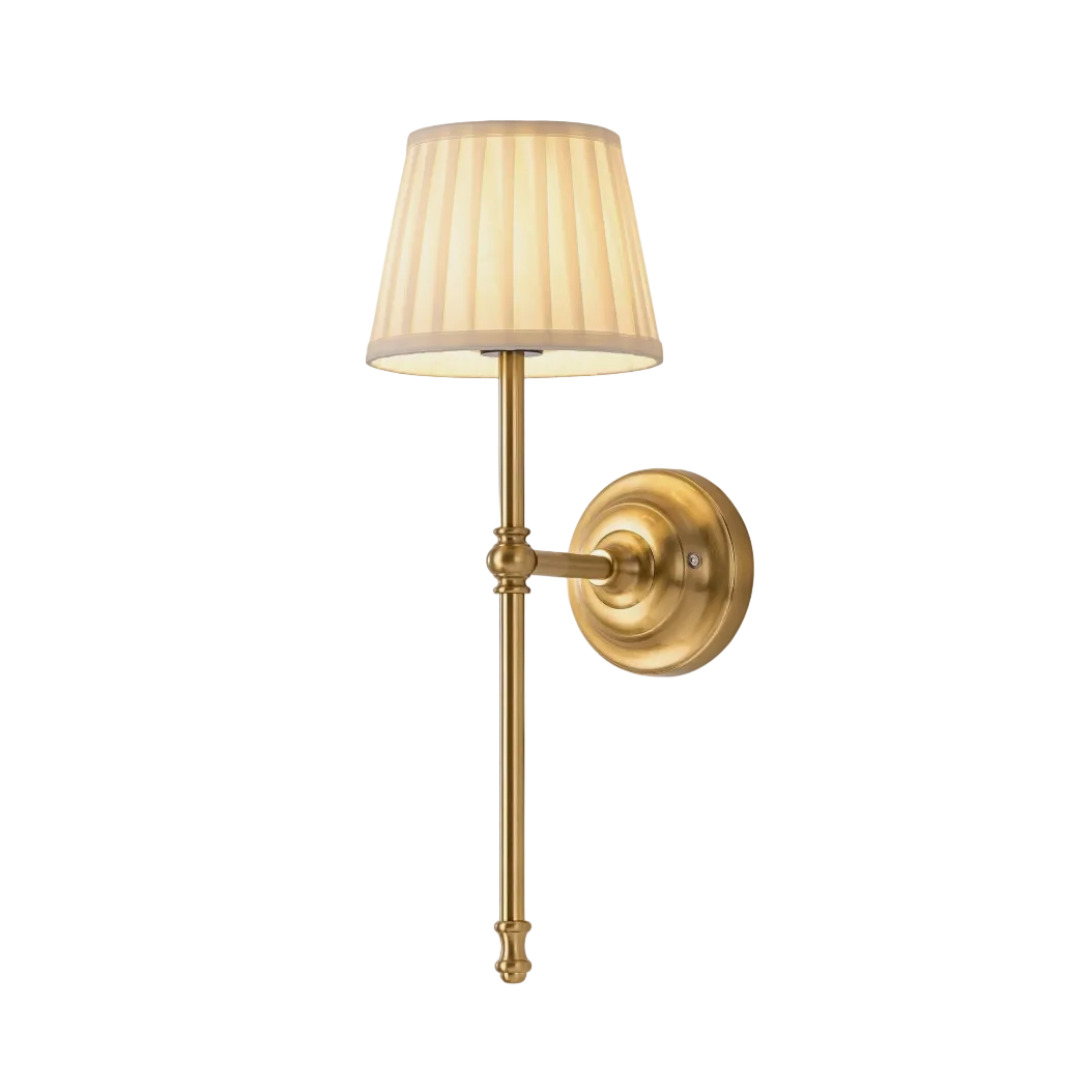Kim Brass Wall Lamp with Fabric Shade