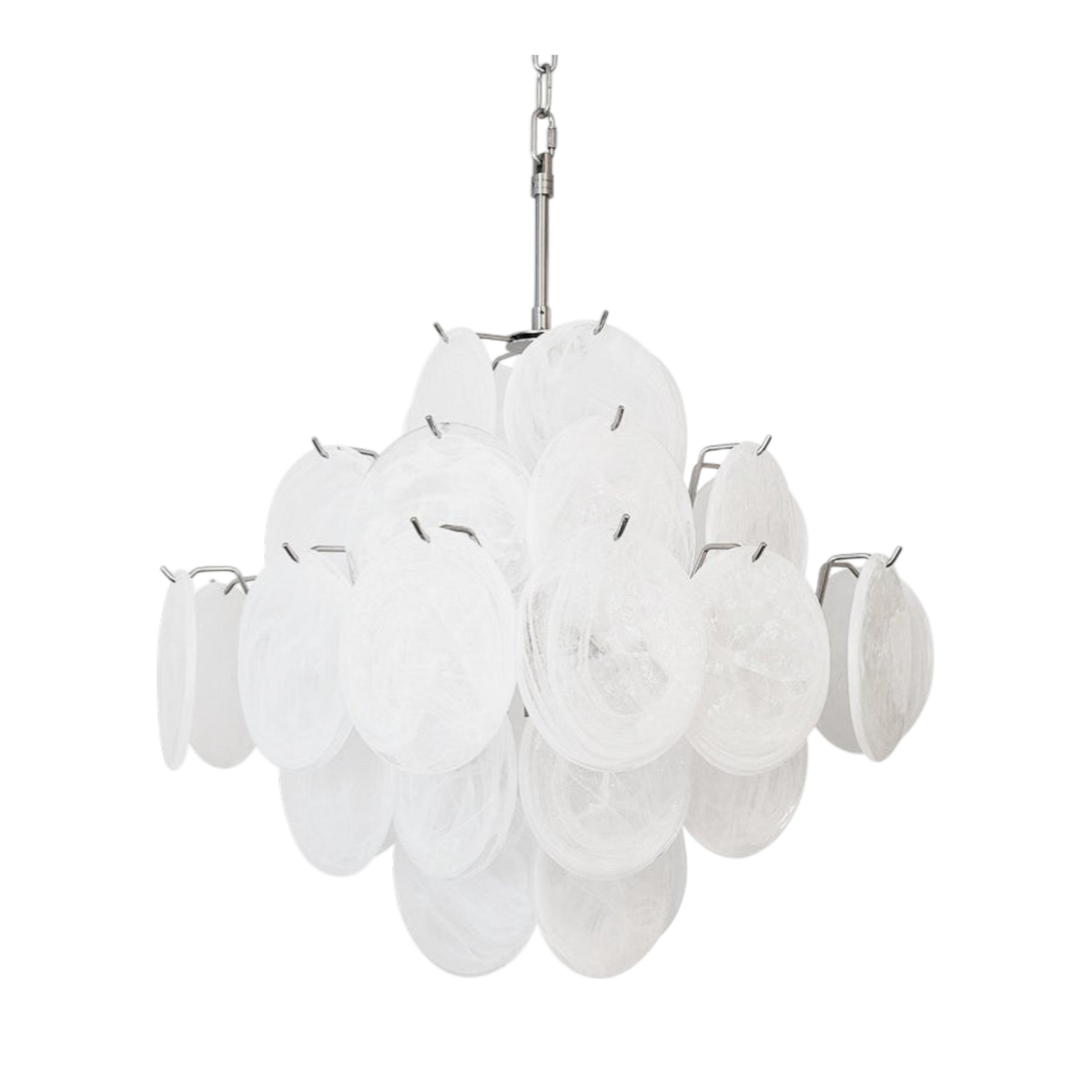 Bria Murano White Disc Chandelier