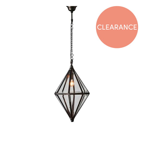 Dallas Diamond Glass Outdoor Pendant Lamp