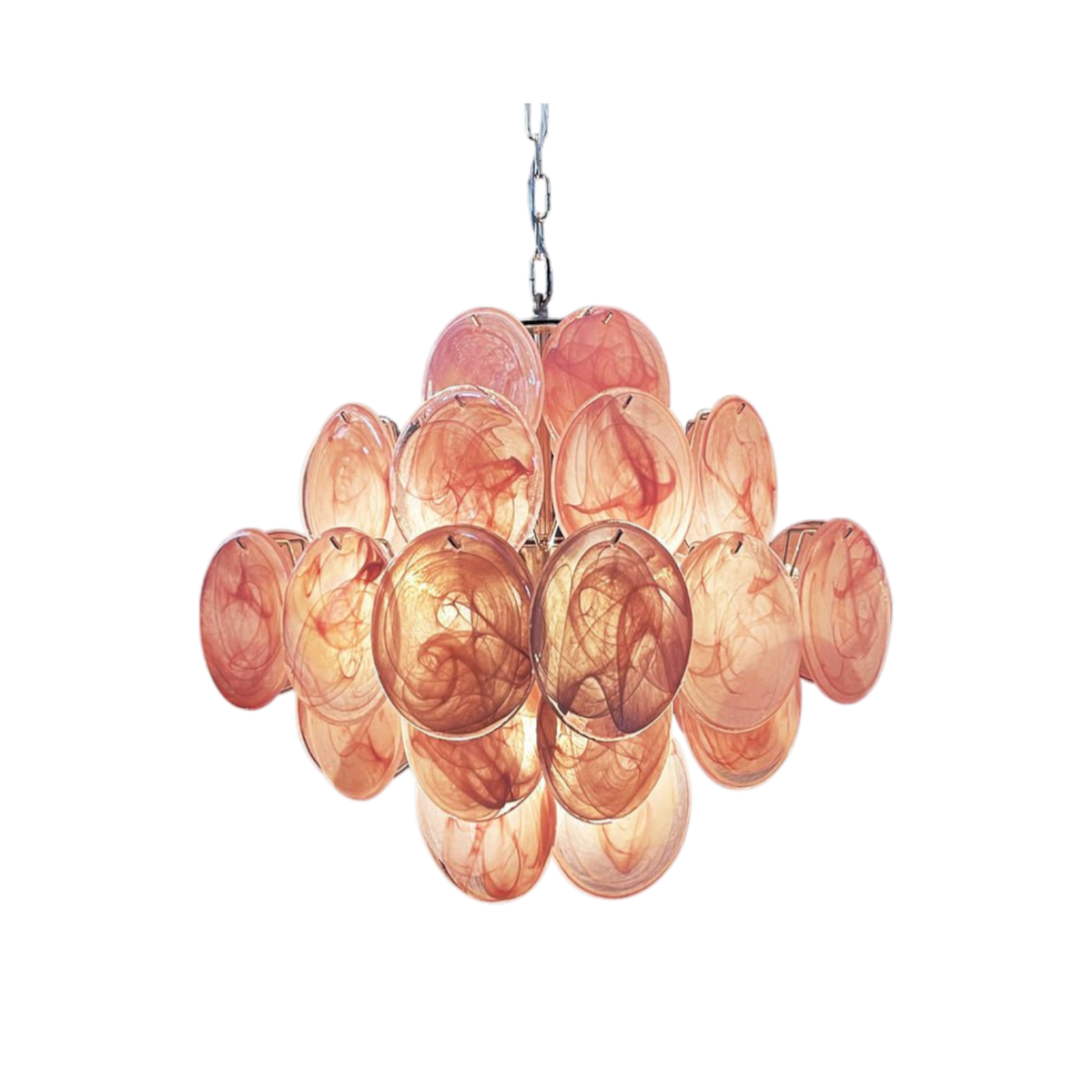 Carlotta Murano Pink Discs Chandelier