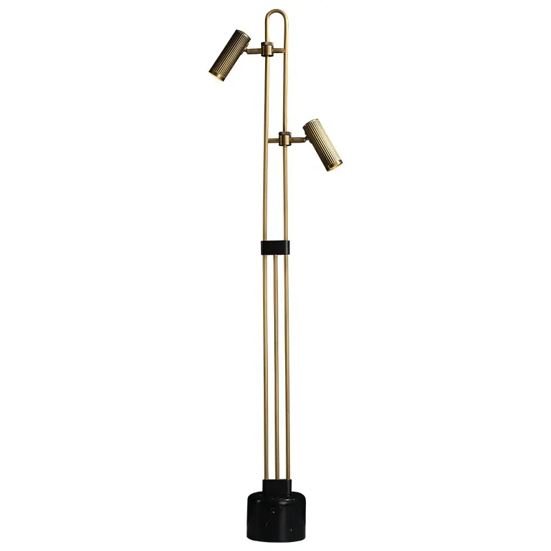 Carrara Solid Brass and Mable Base Floor Lamp