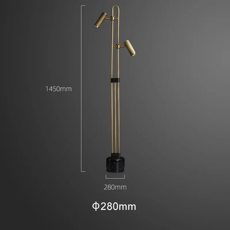 Carrara Solid Brass and Mable Base Floor Lamp