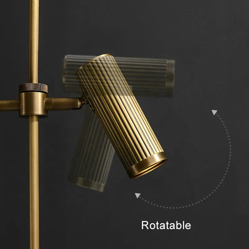 Carrara Solid Brass and Mable Base Floor Lamp