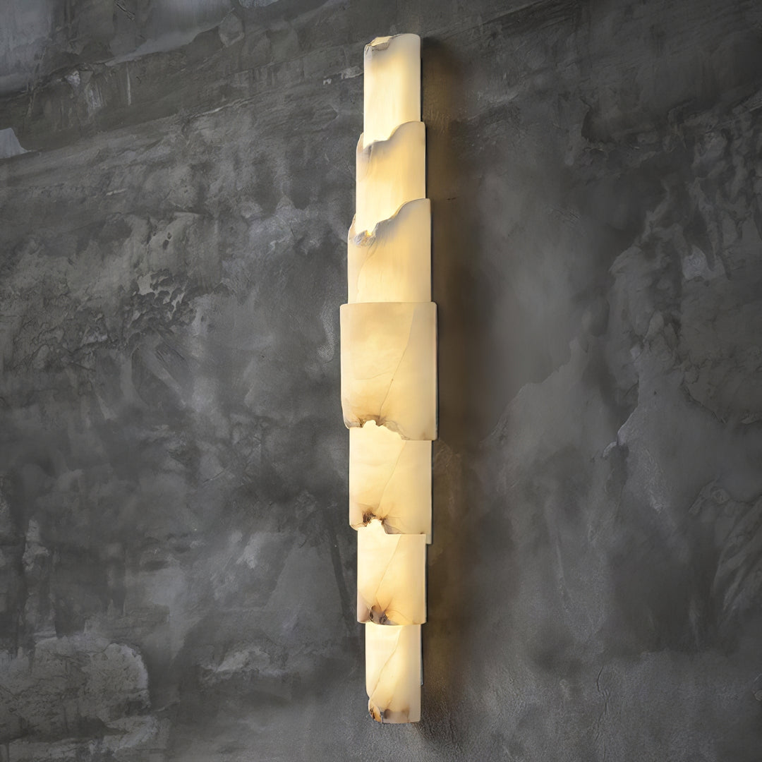 Solara Cascading Alabaster Wall Sconce - Small