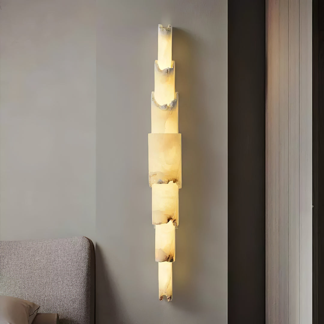 Solara Cascading Alabaster Wall Sconce - Medium