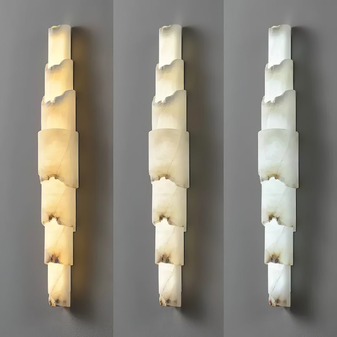 Solara Cascading Alabaster Wall Sconce - Small