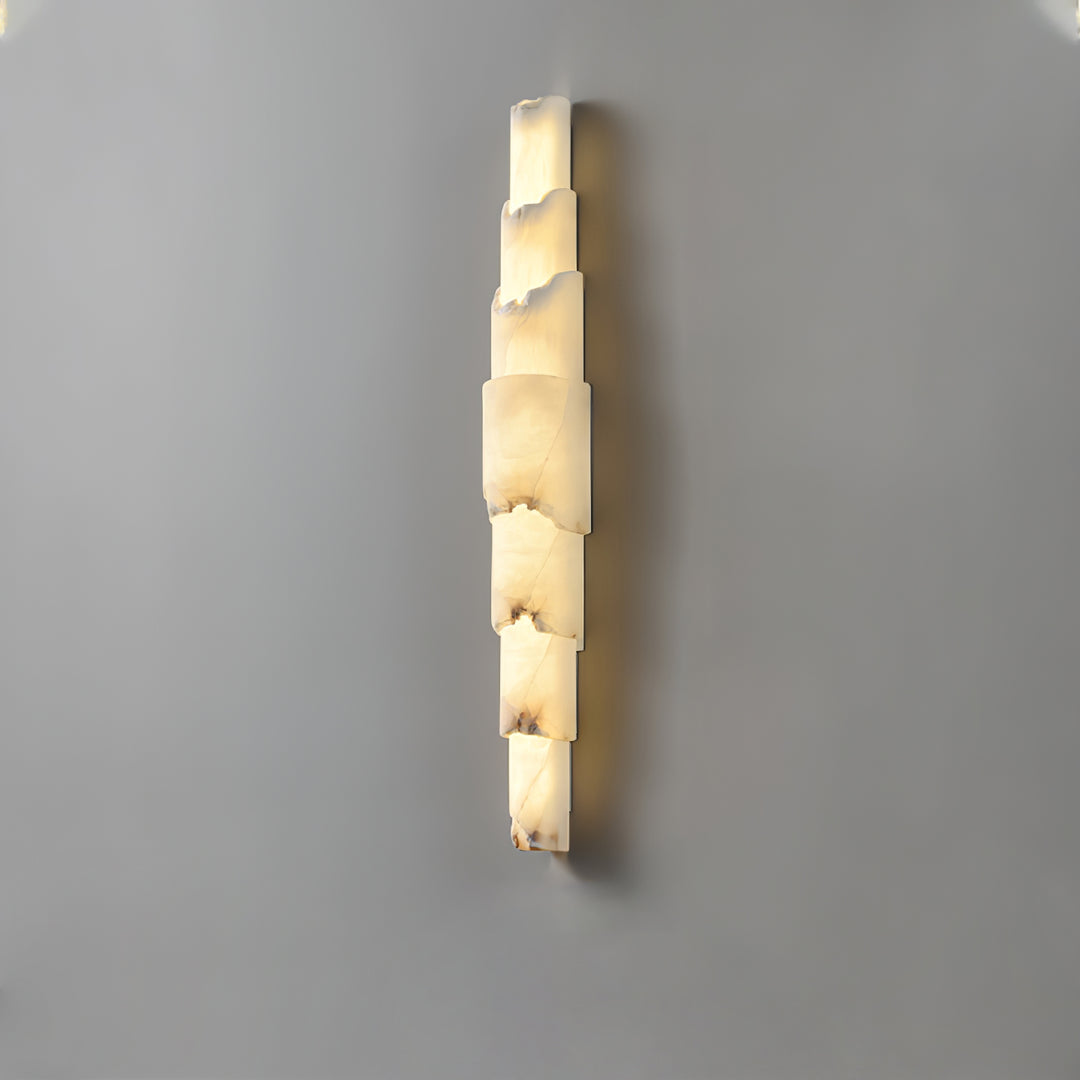 Solara Cascading Alabaster Wall Sconce - Small