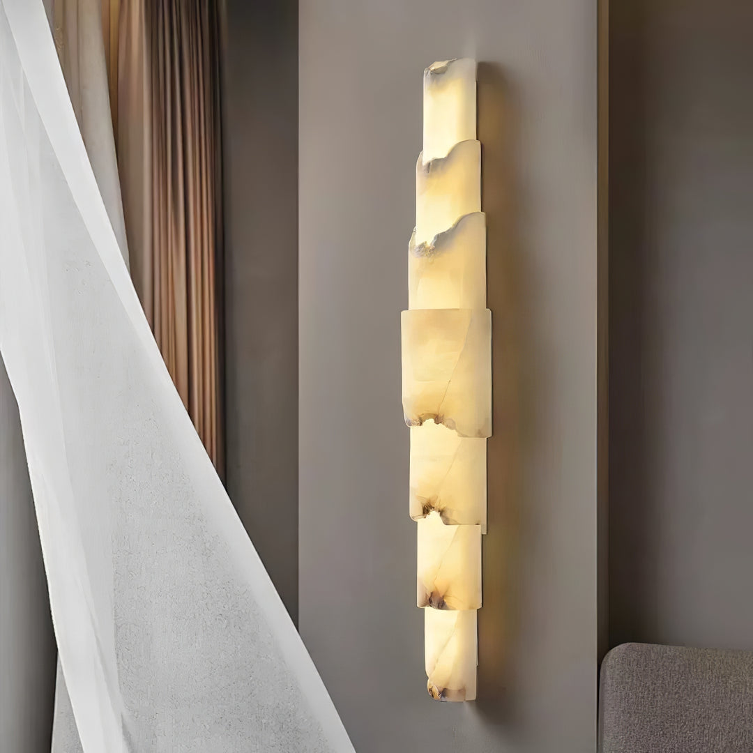 Solara Cascading Alabaster Wall Sconce - Medium