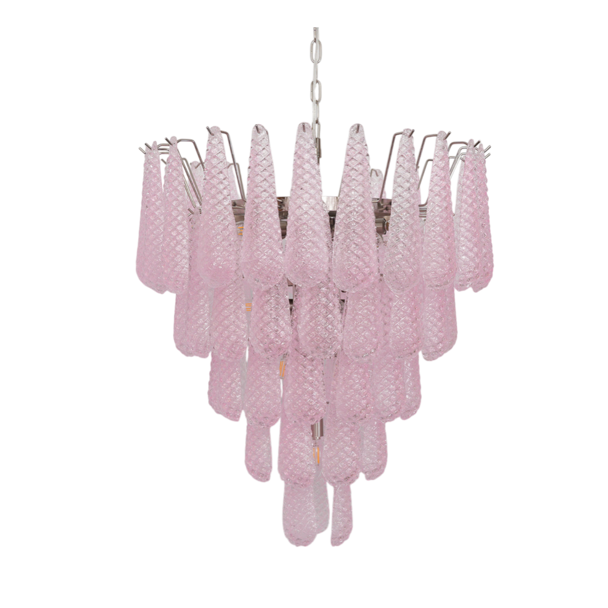 Caterina Murano Pink Glass Droplet Chandelier - 5 layer