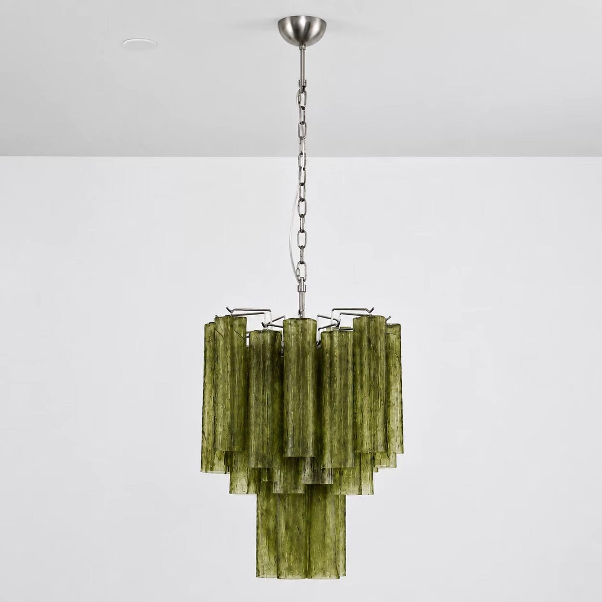 Celestia Murano Chandelier with dark green glass