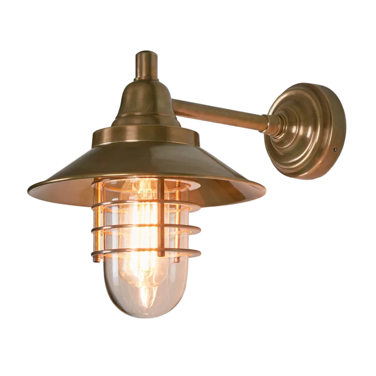 Clark Outdoor Wall Light Antique Brass