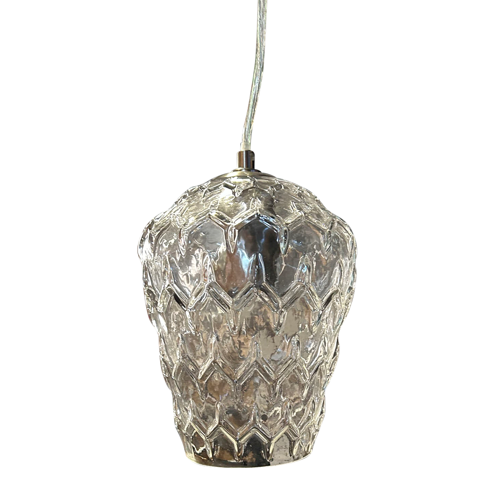 Baranya Hand-blown Crystal Clear Glass Pendant Lamp