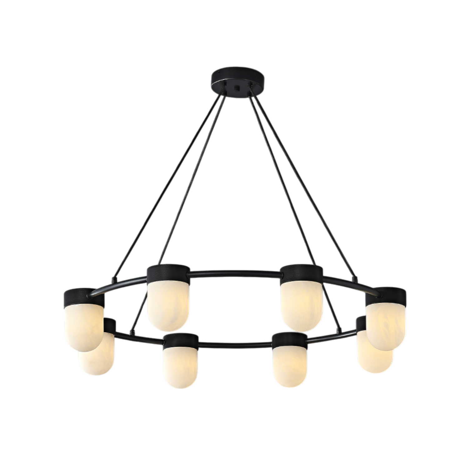Clementine Round Alabaster Suspension Chandelier