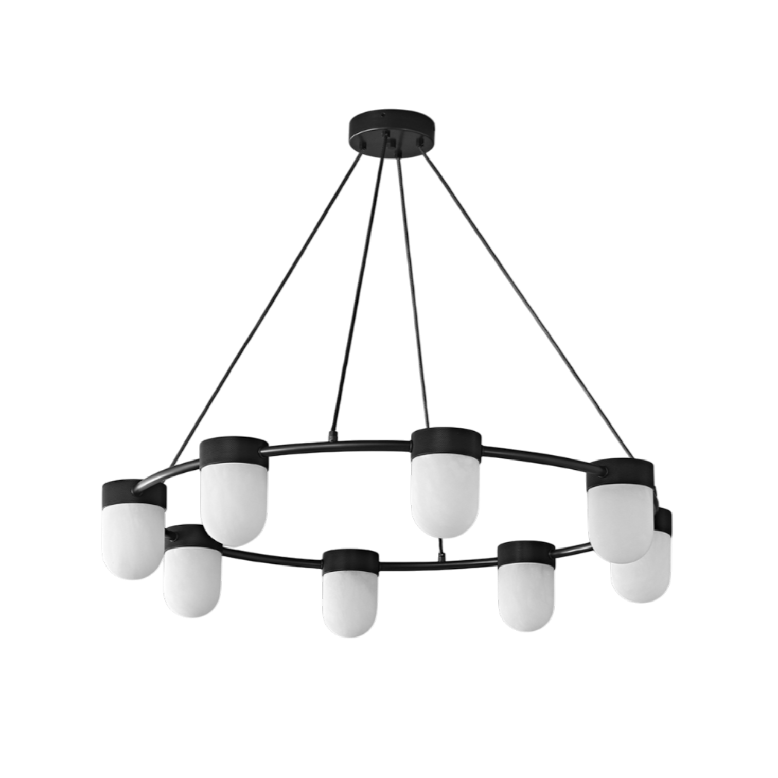 Clementine Round Alabaster Suspension Chandelier