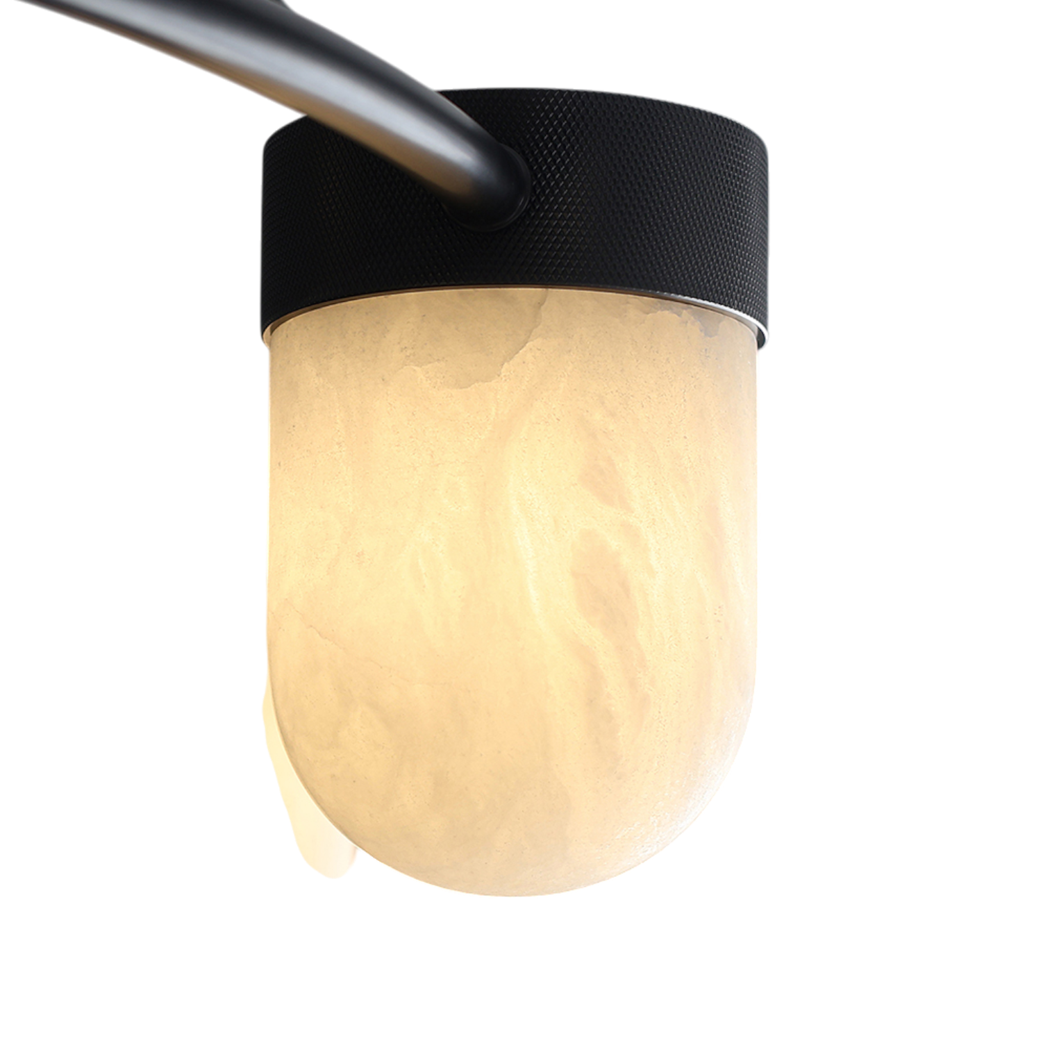 Clementine Round Alabaster Suspension Chandelier
