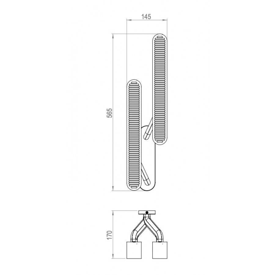Natalia Twin Column Brass Wall Lamp