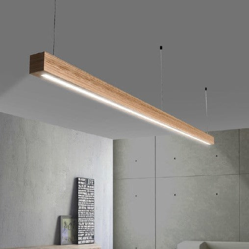 Flinders Australian Timber Linear LED Pendant Lamp (Black Finish)