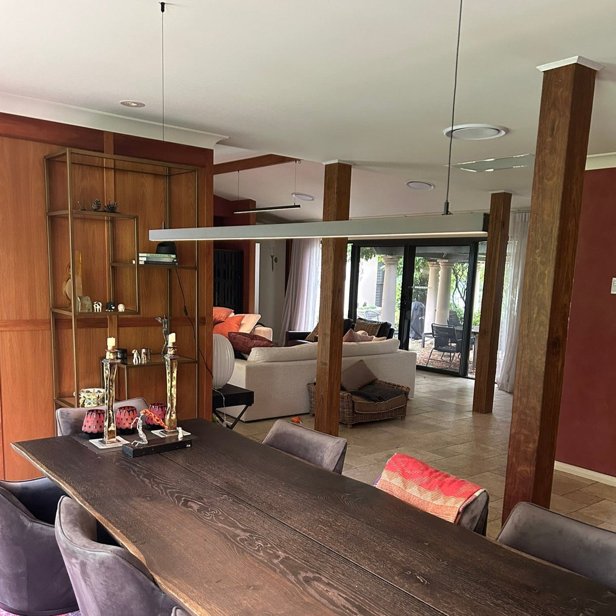Riverina Plated Linear LED Pendant Lamp