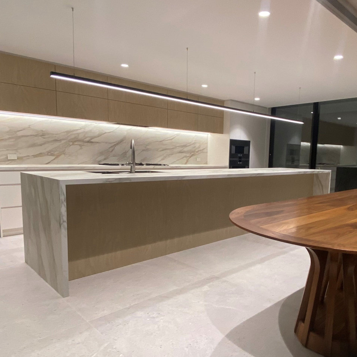 Riverina Plated Linear LED Pendant Lamp