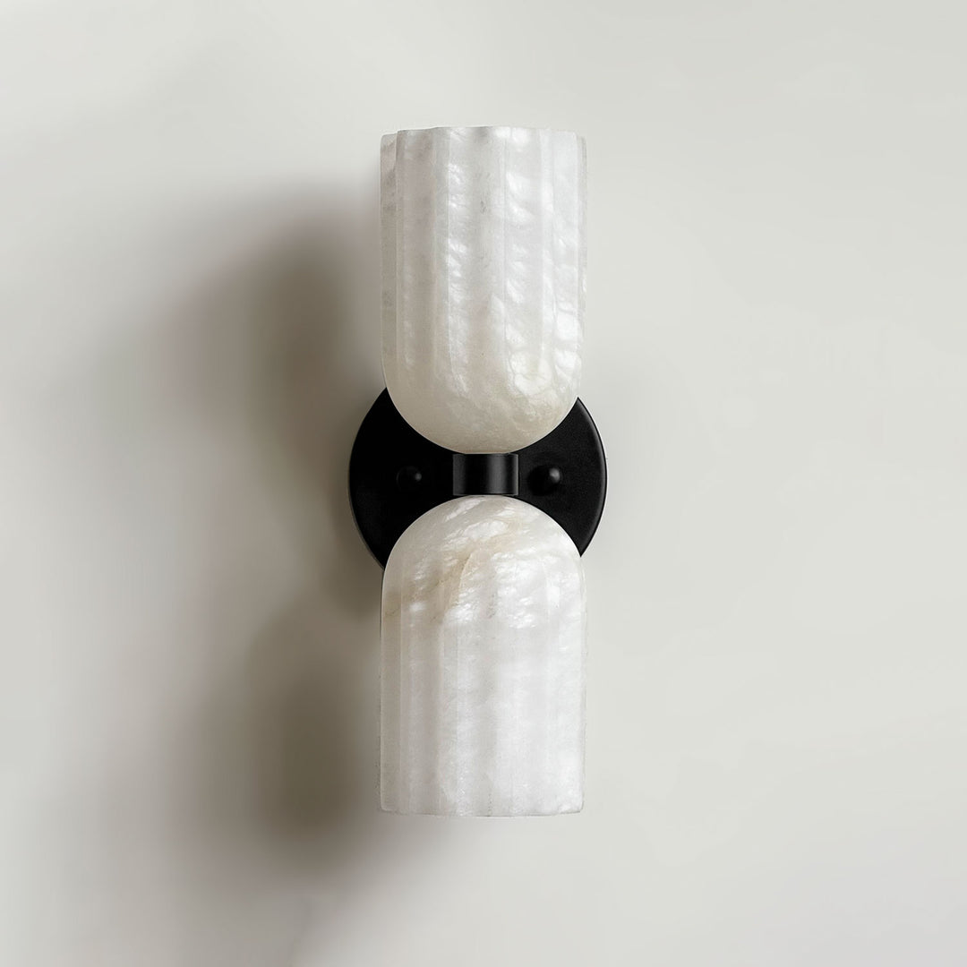 Salina Dual Alabaster Ribbed Wall Sconce