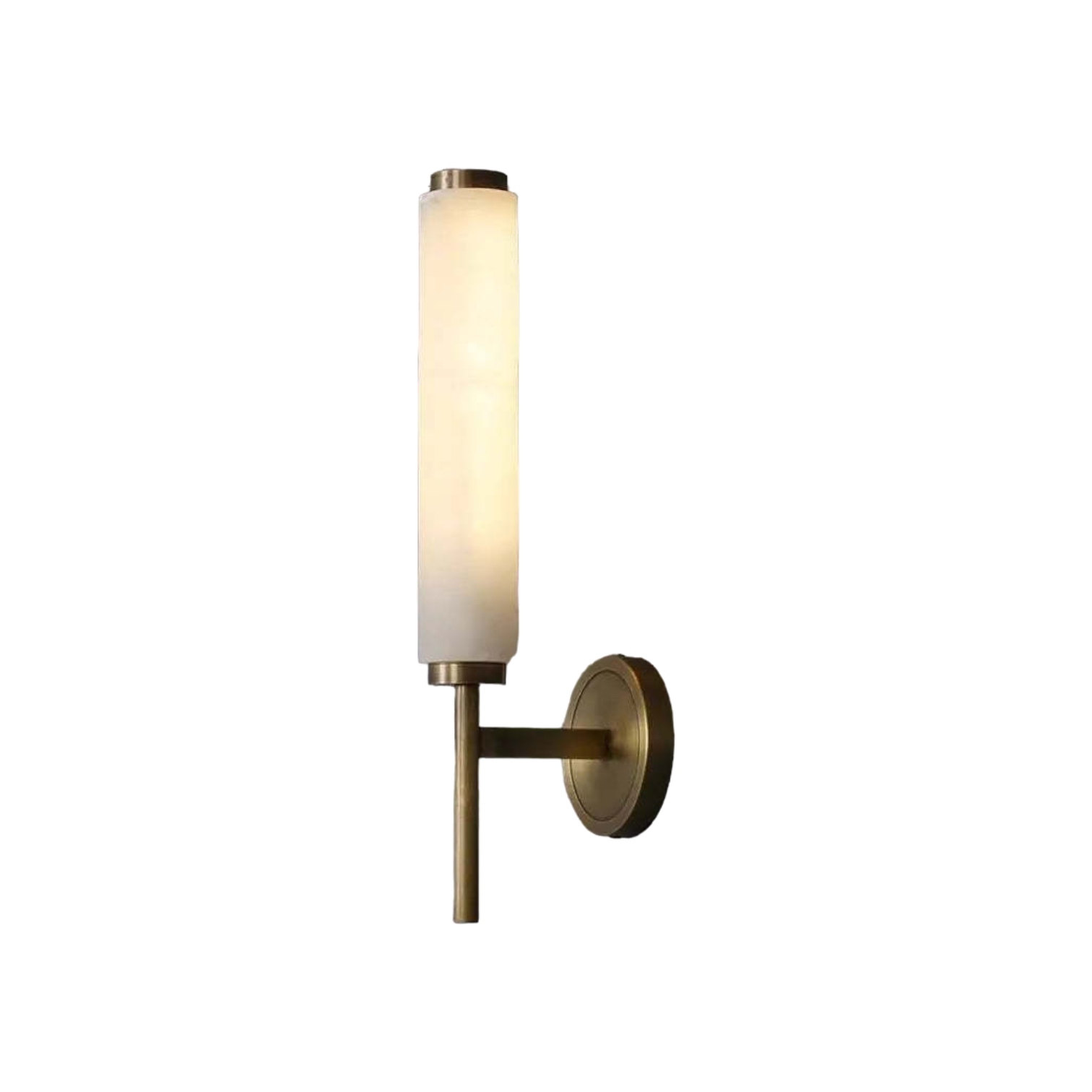 Dunfrey Single Alabaster and Brass Wall Lamp