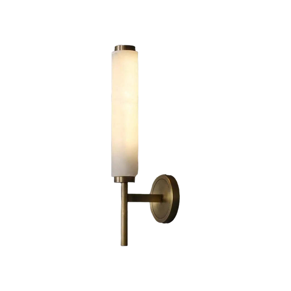 Dunfrey Single Alabaster and Brass Wall Lamp