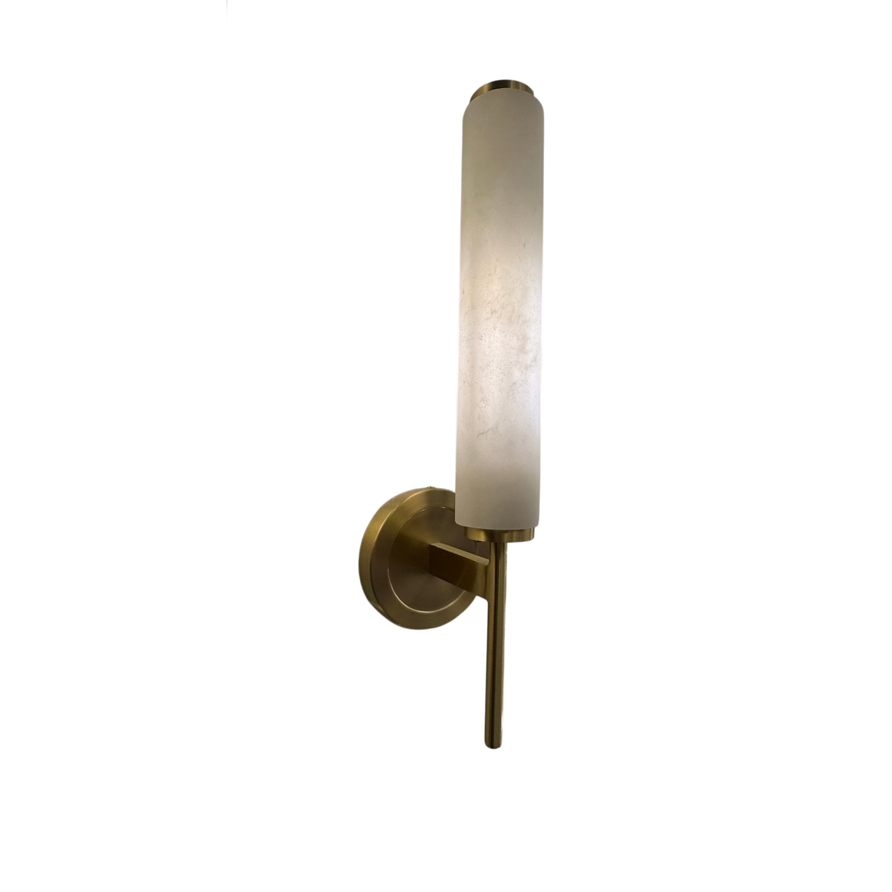 Dunfrey Single Alabaster and Brass Wall Lamp
