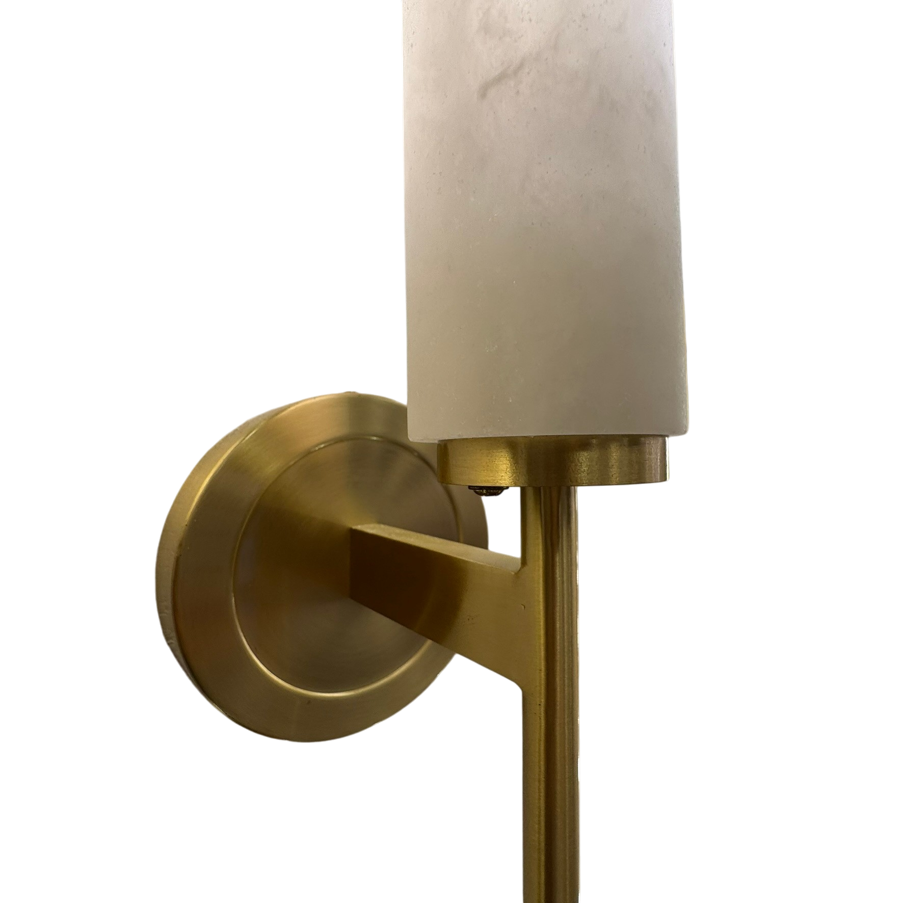 Dunfrey Single Alabaster and Brass Wall Lamp