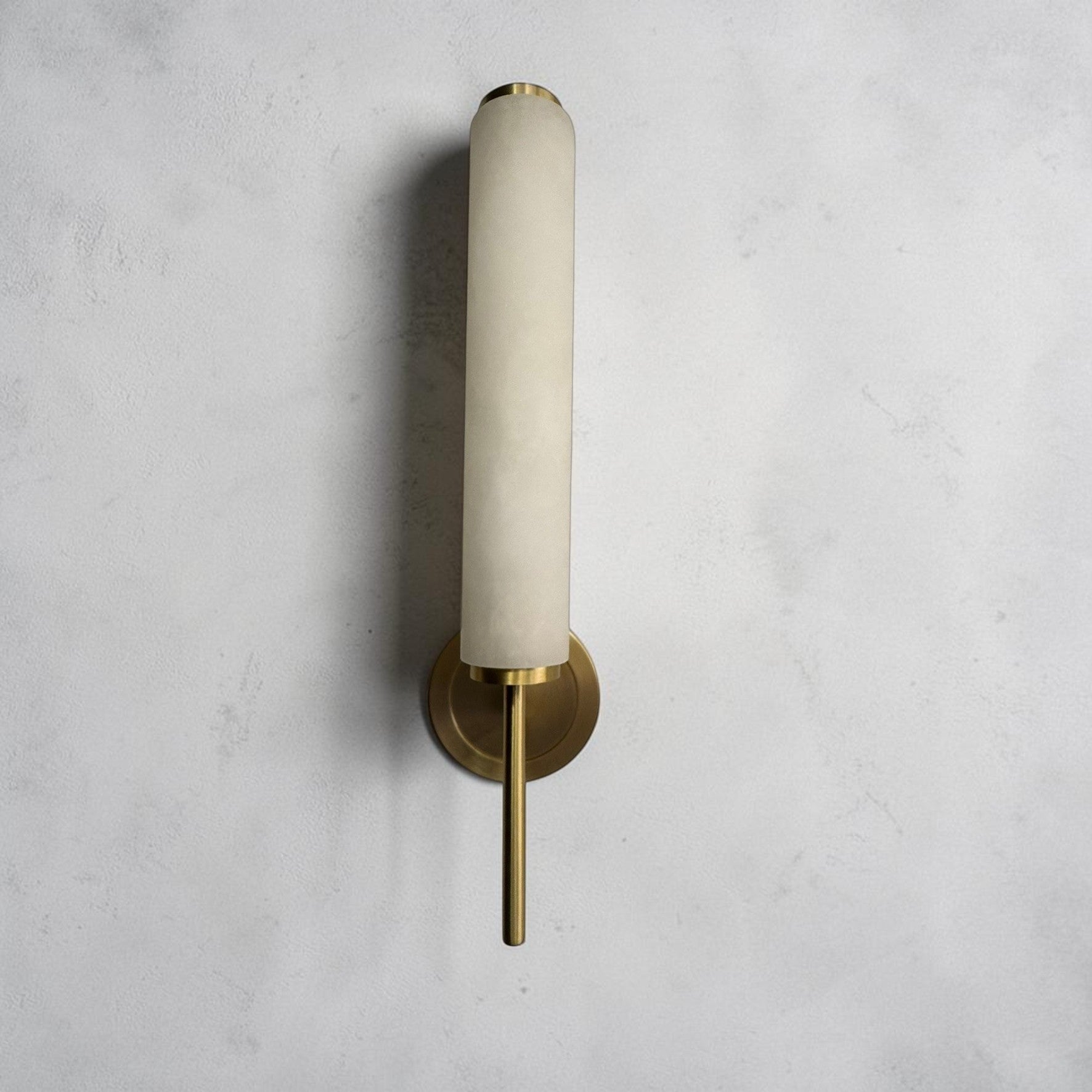 Dunfrey Single Alabaster and Brass Wall Lamp