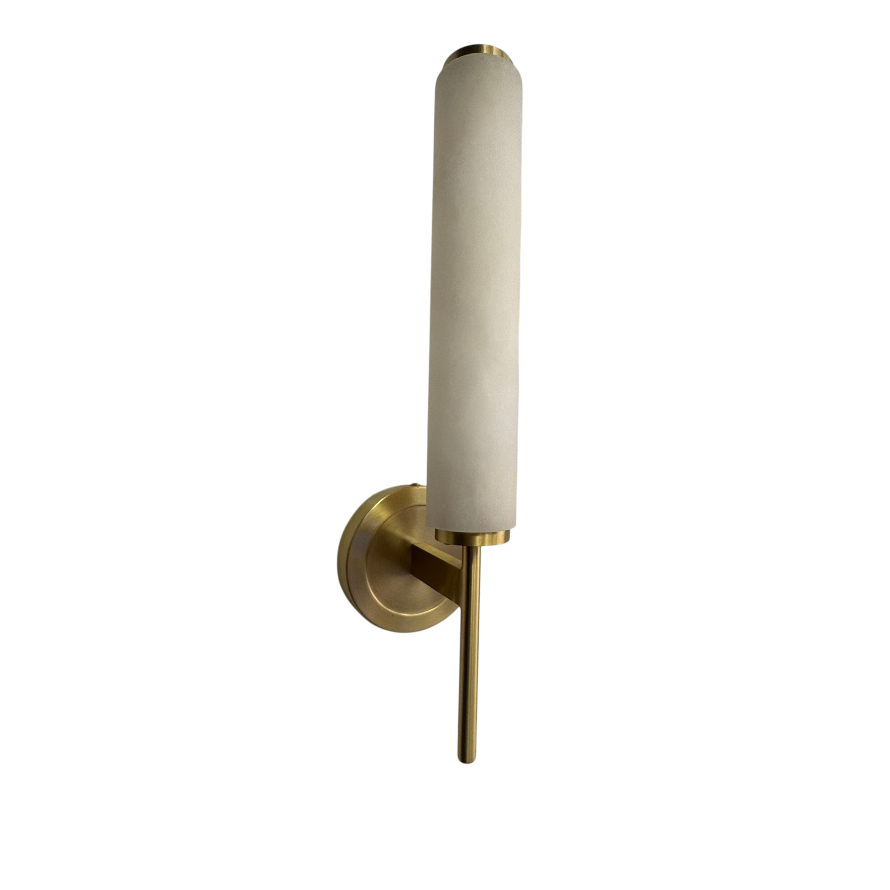 Dunfrey Single Alabaster and Brass Wall Lamp