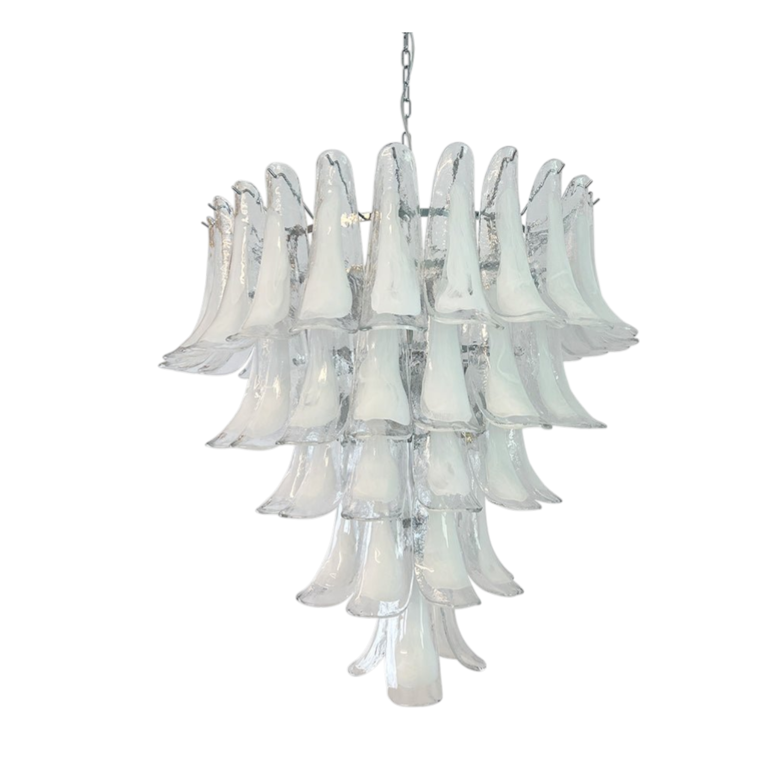 Edda Murano White Glass Petals Chandelier