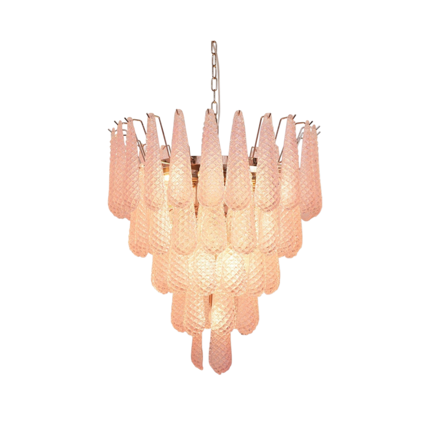 Fernanda Murano Pink Glass Dewdrop Chandelier