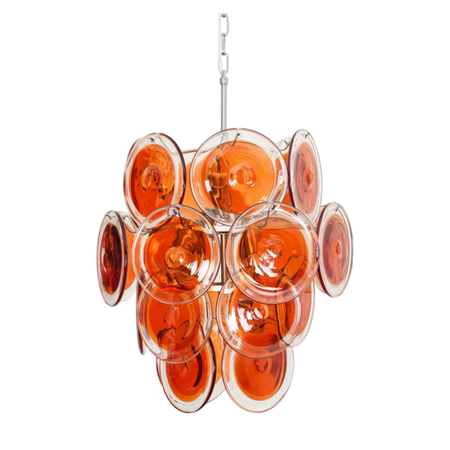 Fiammetta Murano Orange Disk Glass Chandelier