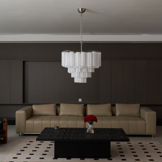 Pippa Frosted Murano Cascade Chandelier