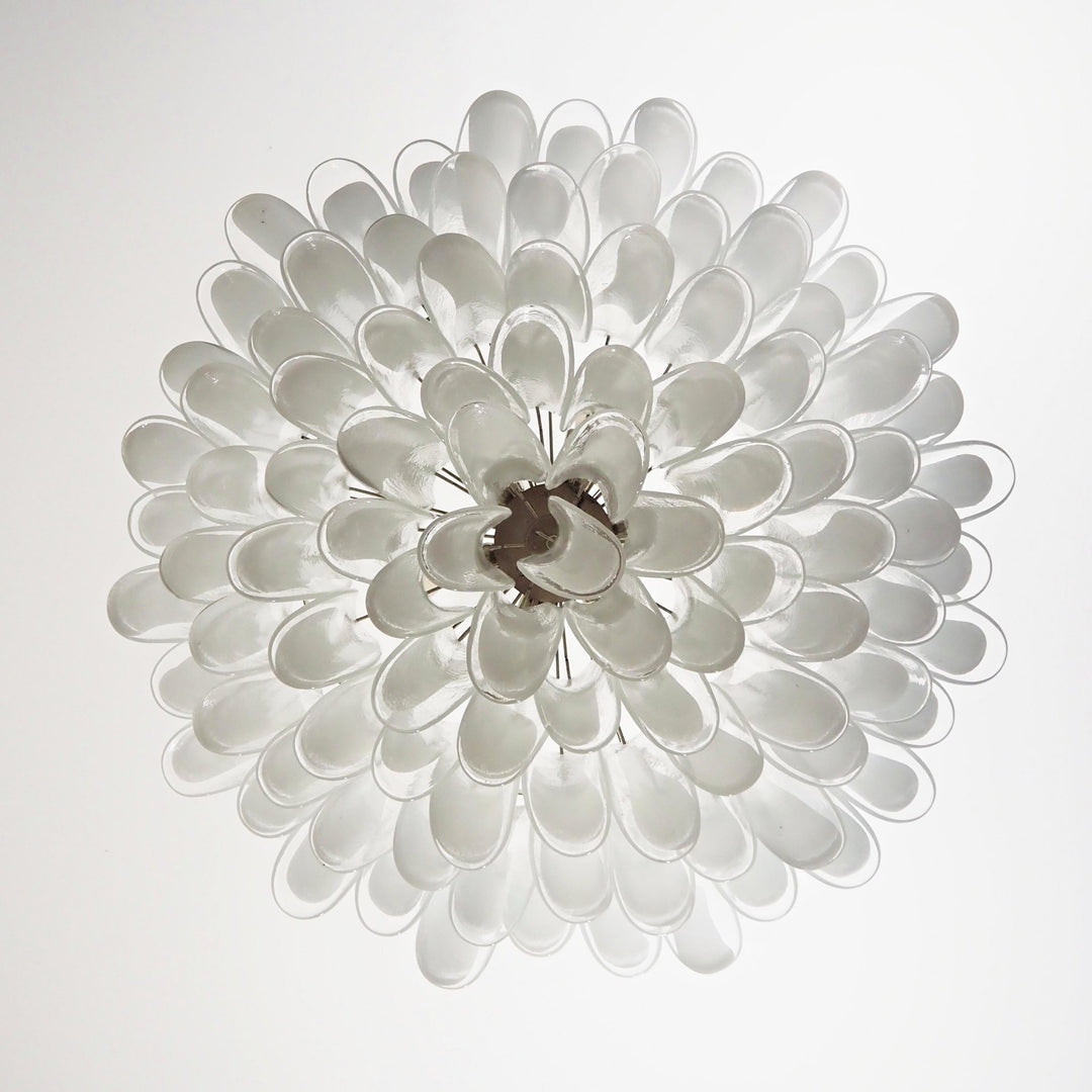 Vedette Petals White Murano Chandelier