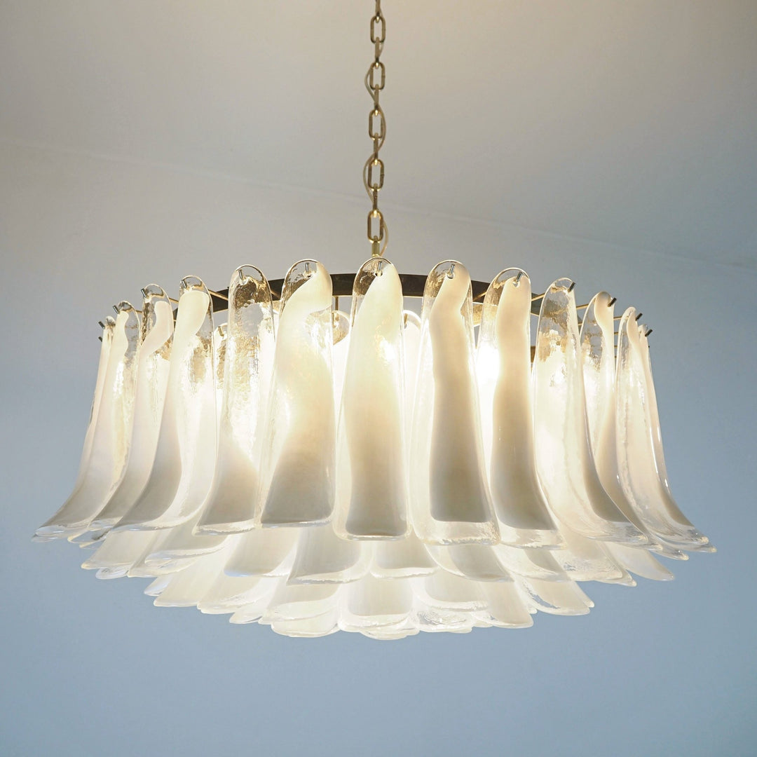 Vedette Petals White Murano Chandelier