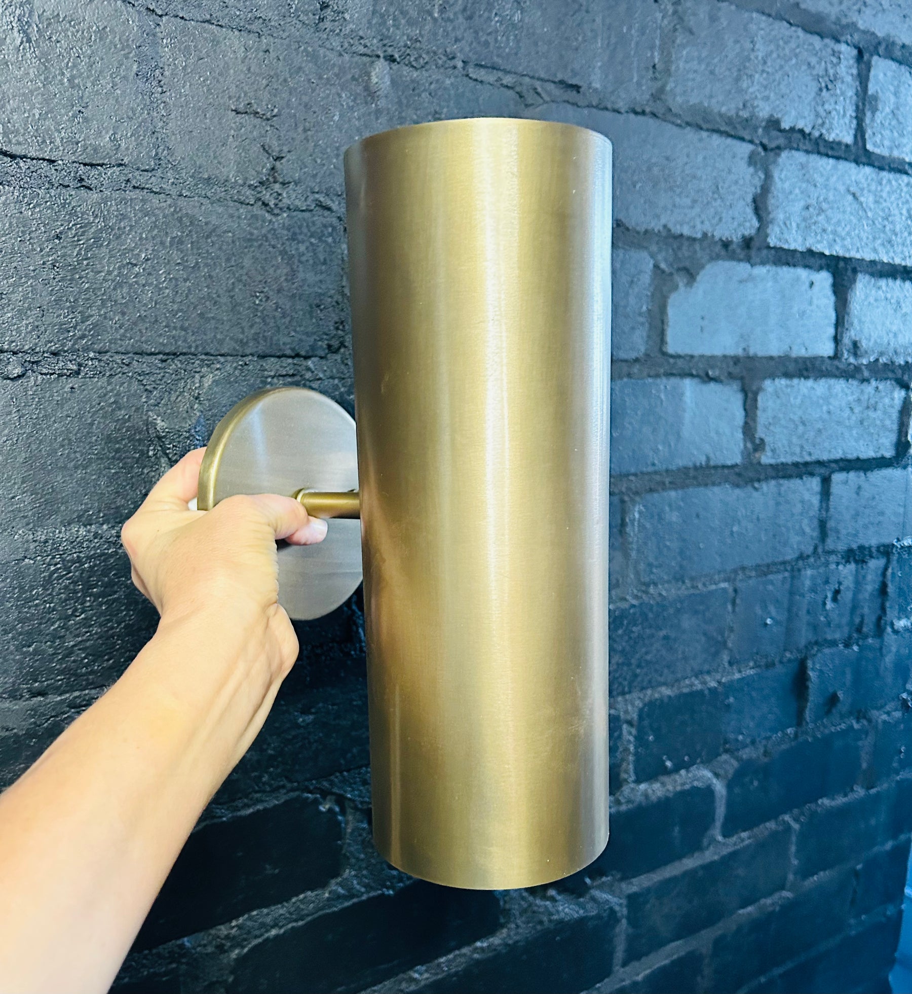 Bruges Antique Brass Cylinder Up-Down Wall Sconce
