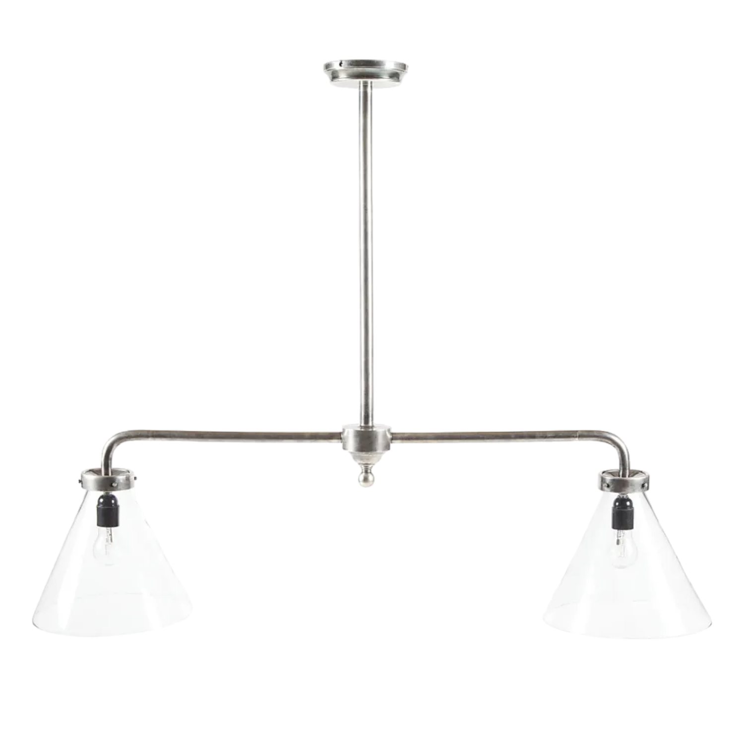 Gadsden Two Arm Ceiling Pendant Antique Silver ELPIM59786AS